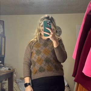 Jos. A. Bank Brown and Gold Argyle Sweater